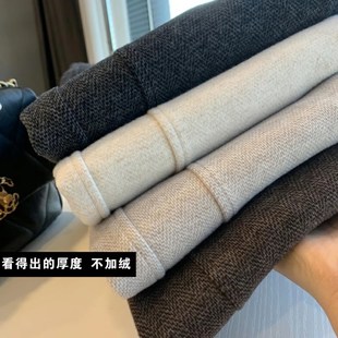 本期王炸神裤 软糯人字纹 x秋冬季 加绒加厚宽松直筒休闲拖地长裤