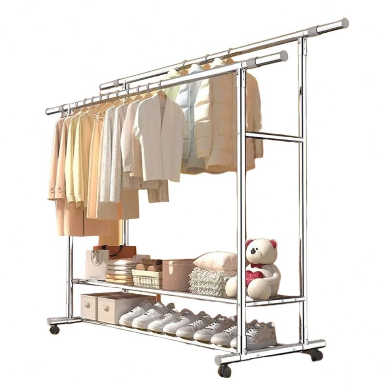 家用晾衣架阳台落地晒衣架室内外可移动晒被子挂衣架卧室衣帽架