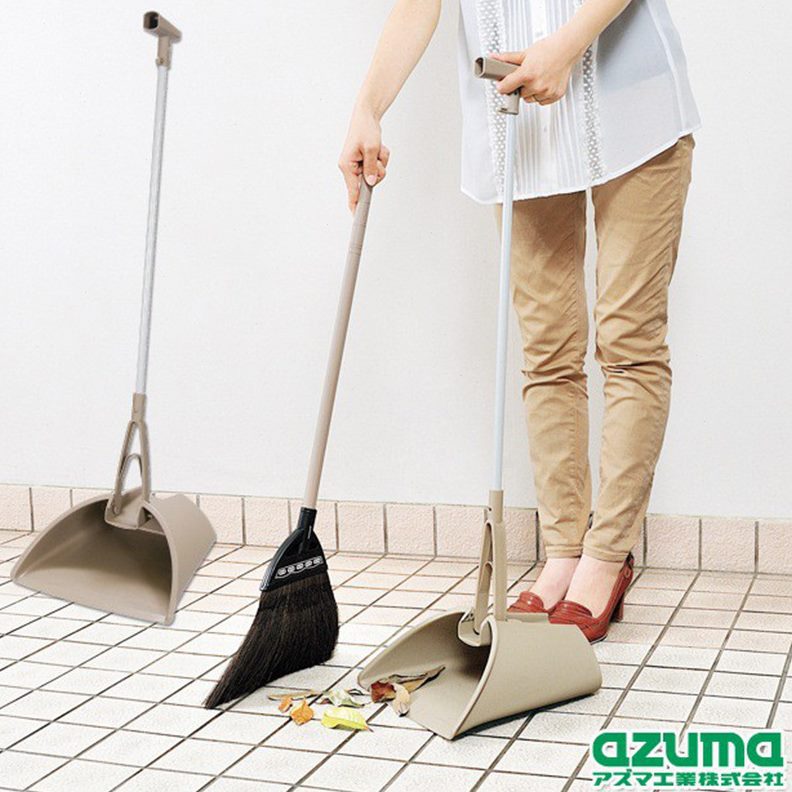 AZUMA进口家用扫把可旋转品质扫帚天然鬃毛套装无死角簸箕