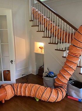 橙黄色风管养殖场猪舍风管机场船舶厂隧道 风管 PVC伸缩通风管