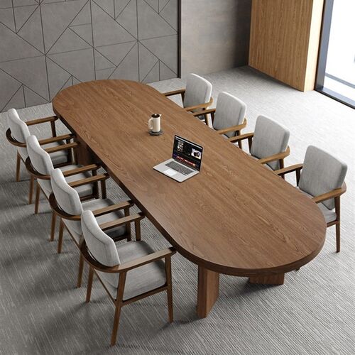 北欧实木会议桌长桌简约现代洽谈长条桌轻奢办公桌会议室桌椅组合