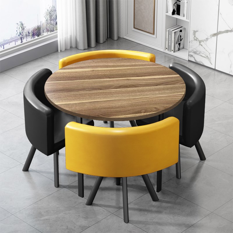 简约谈判洽谈会客桌椅组合套装休闲创意网红接待小圆桌奶茶甜品店