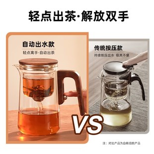 磁吸飘逸杯过滤茶水分离家用高端玻璃冲茶神器 泡茶壶2024新款