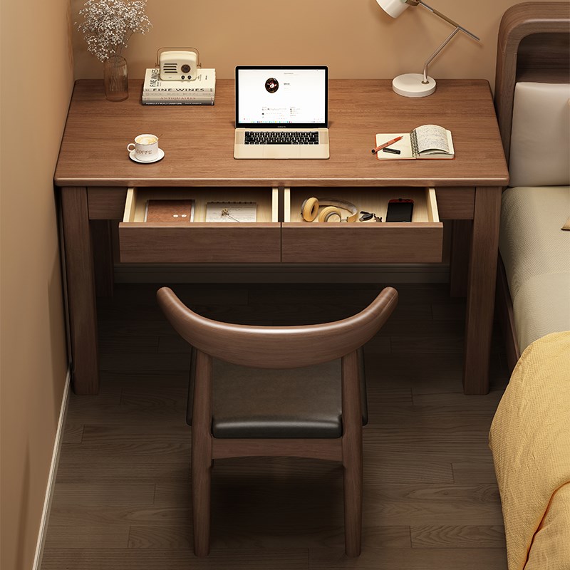 全实木窄书桌简约家用电脑桌学生写字桌子卧室办公桌小户型中式桌