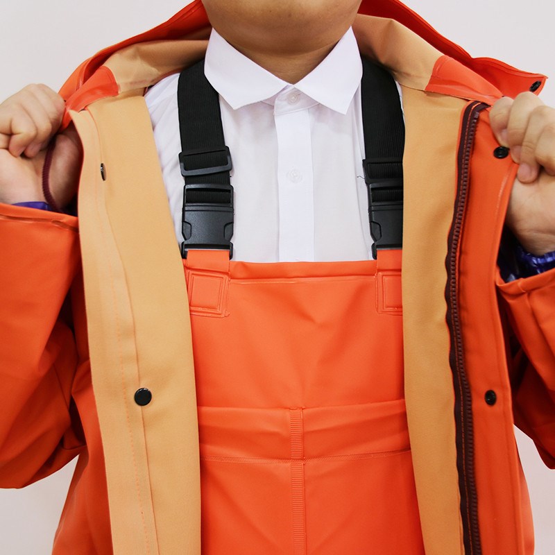 CF89背带雨衣半身连体雨u裤下水裤耐油耐磨养殖服水产服套装男加