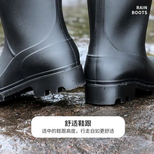 男士 加厚套鞋 雨鞋 加绒棉雨靴子防水低筒y中高筒冬季 胶鞋 防滑水鞋