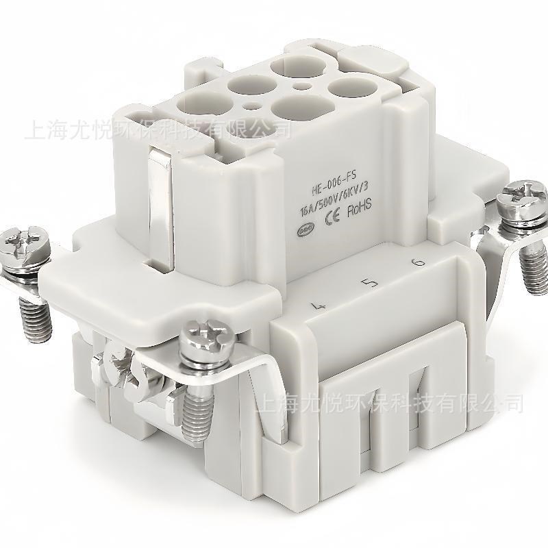 工业航空插头HE-006-FS,HE-006-MS直插式弹片插芯矩形重载连接器