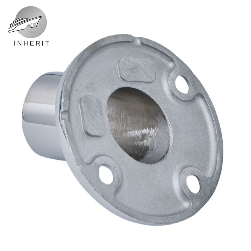 60圆管座22/25/30孔径 不锈钢316游艇配件1寸甲板扶手栏杆底座