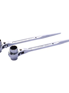 欧克工具尖尾棘轮扳手19-22双向调节快速套筒多用架子工尖柄棘轮