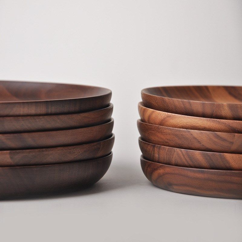 黑胡桃餐盘20cm拼接圆盘水果点心托盘日式干果碟蛋糕寿司盘,餐饮具,碟,淘宝优惠券,粉丝福利购,淘宝优惠卷