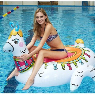 网红新款成人水上充气浮床羊驼坐骑浮排游泳圈
