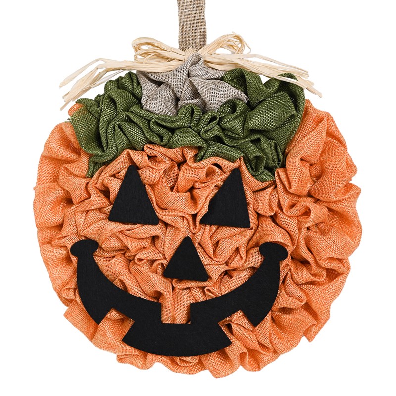 万圣节花环门挂花环前门挂饰场地布置氛围道具南瓜头花环跨境新款