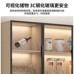 实木餐边柜小户型厨房橱柜置物架靠D墙一体酒柜家用客厅收纳储物