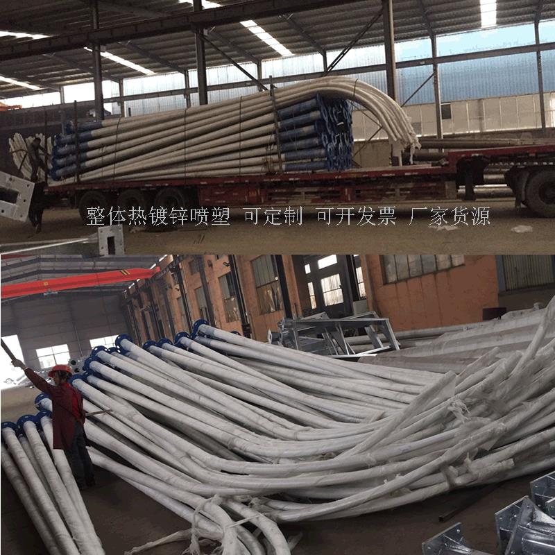 厂家生产路灯杆10米挑弯臂锥形户外led价格工程太阳能路灯杆