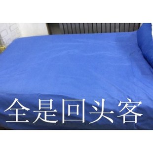 纯蓝床单被罩三件套大学生宿舍上下铺寝室单位P单人床蓝色被套单