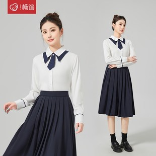 幼儿园老师园服春秋款 行政制服幼师 教师工x作服英伦风职业装 套装