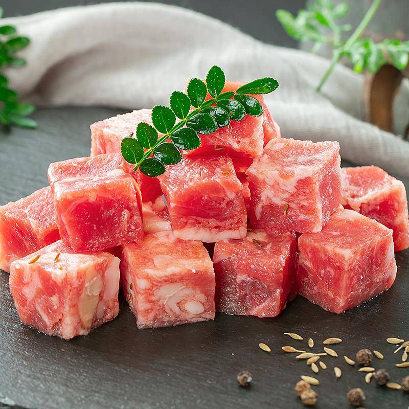 新品绿泰雪花牛肉粒冷冻半成品商用烧烤冷冻食材烤肉店烧鸟牛肉火