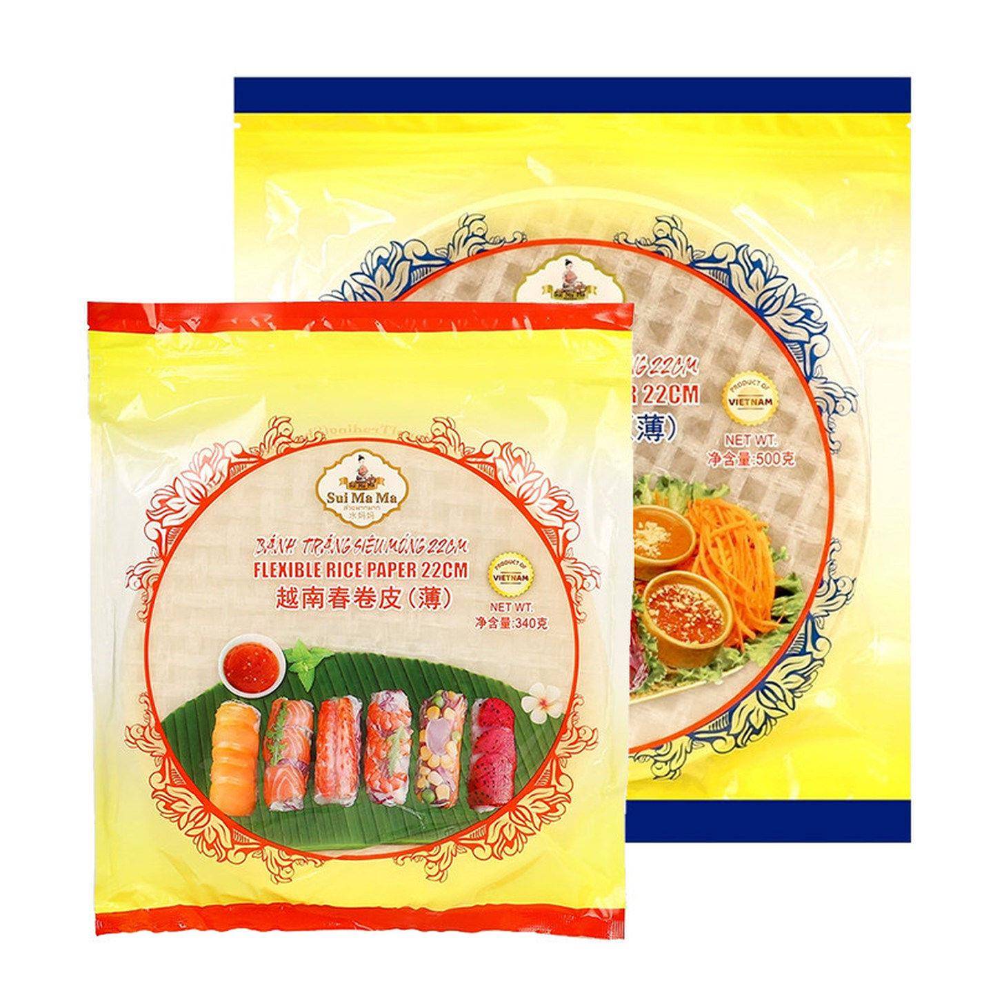 水妈妈春卷皮越南进口薄春饼家用透明米纸皮菜卷炸卷饼早餐半成品