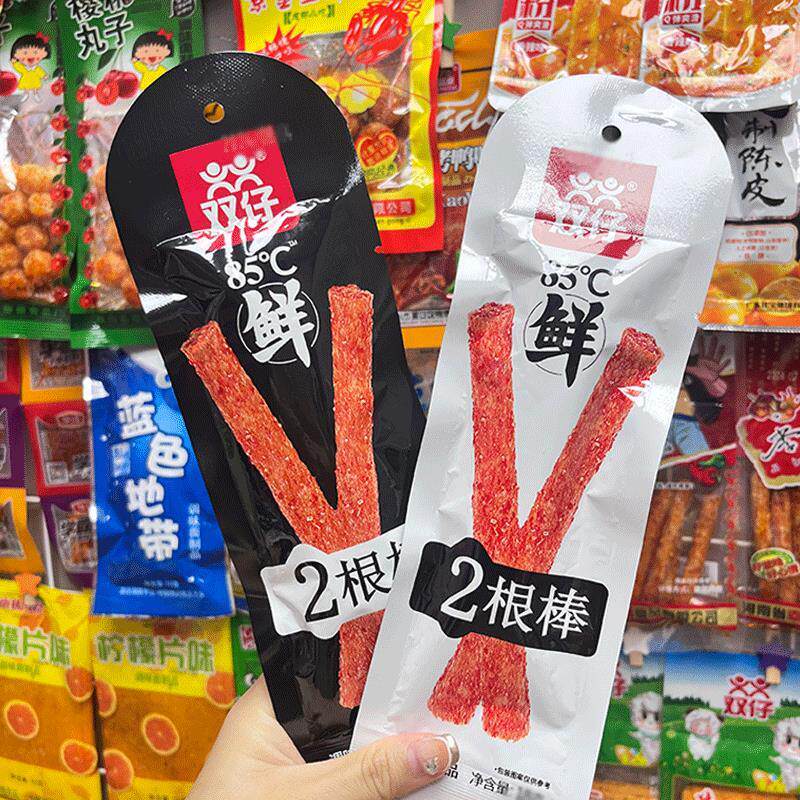 双仔吃货辣条经典怀旧面筋食品休闲零食学生8090后2根棒面筋制品