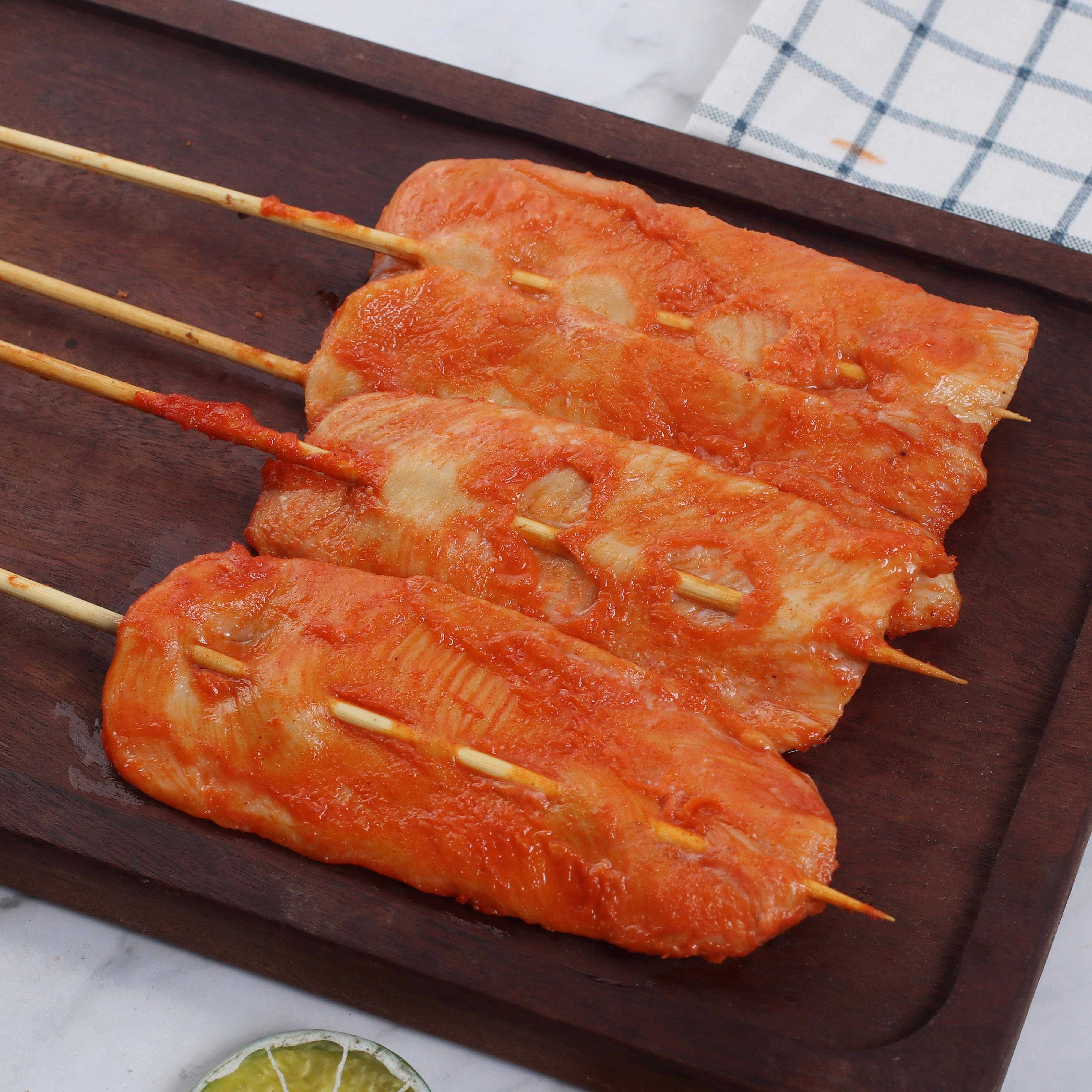 新品里脊肉串手抓饼炸串大串商用油炸小吃半成品烧烤食材单冻里脊