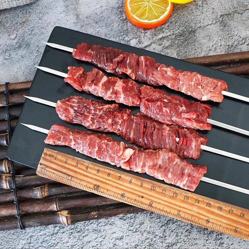新品佳蒙缘钢签雪花纯牛肉大串商用半成品户外烧烤食材新鲜烤肉串
