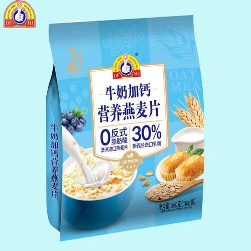 精磨世家牛奶加钙燕麦片中