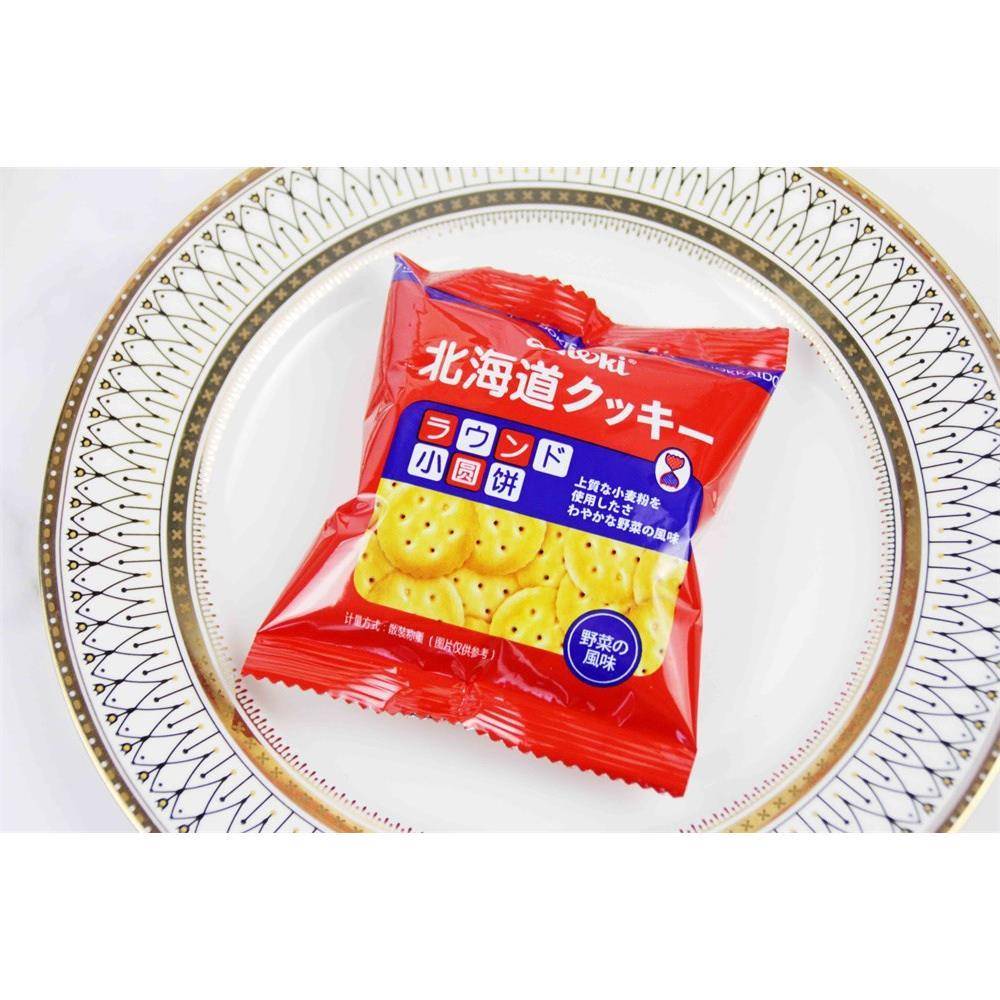 艾一珂北海道日式网红小圆饼500g散装休闲零食野菜味即食韧性饼干