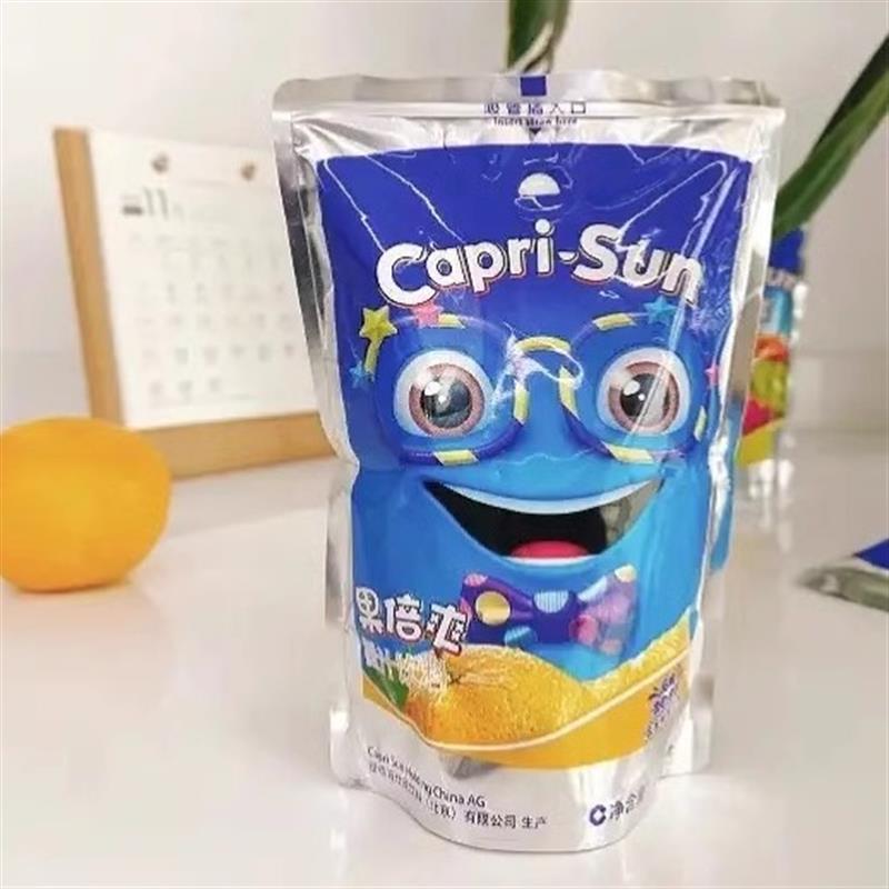 德国capri-sun果倍爽原装进口儿童果汁橙汁桃苹果味200ml袋装整箱