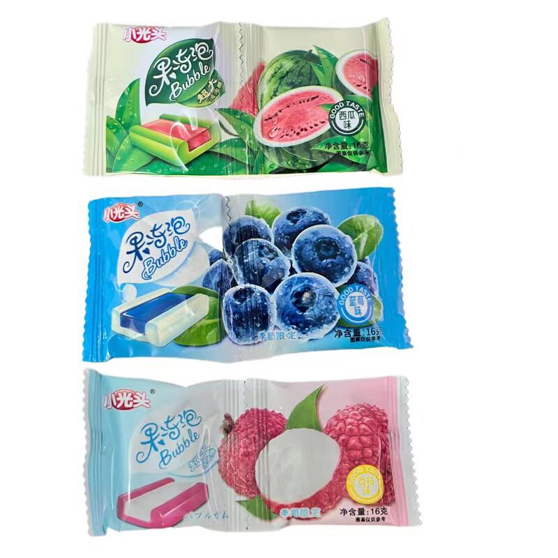小光头果冻泡泡糖口香糖草莓夹心超大果冻糖8090小时怀旧儿童零食