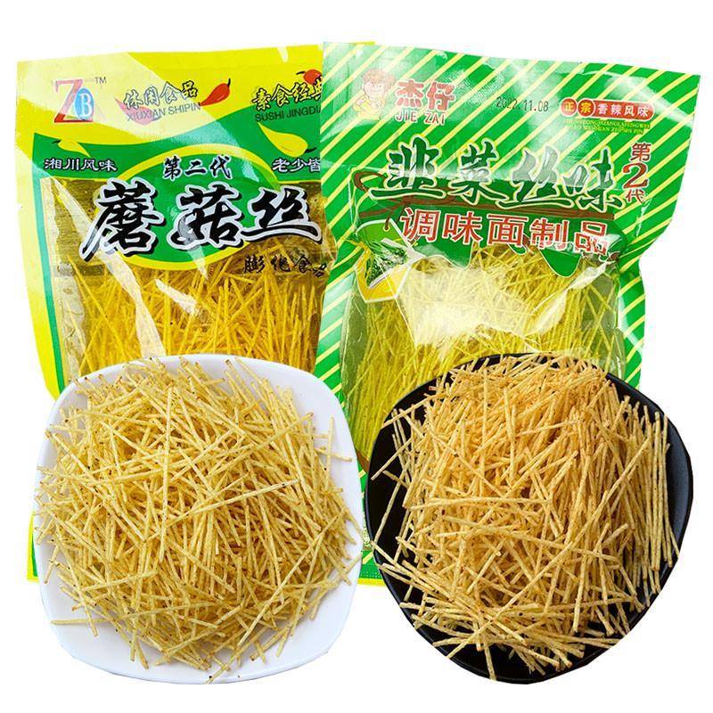 杰仔韭菜丝味辣条丝蘑菇丝组合调味面制品8090后怀旧休闲小零食品
