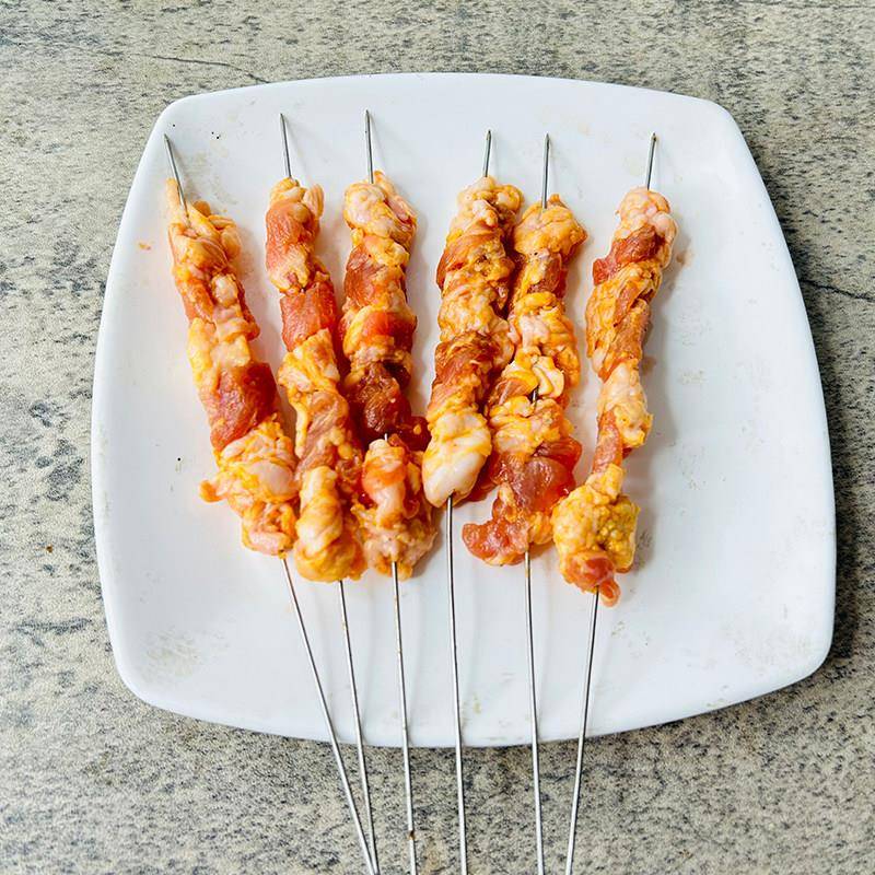 新品猪肉筋烤串商用整箱冷冻半成品烧烤食材猪肉串烤肉串五花肉串