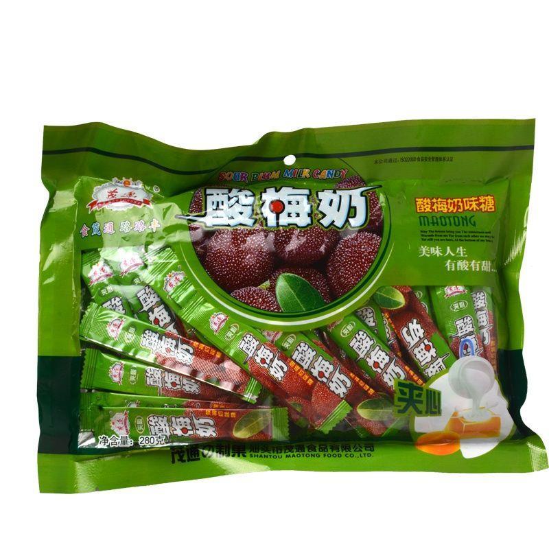 酸果棒 酸梅奶350g约70条 果味糖软糖儿时糖果8090后休闲零食