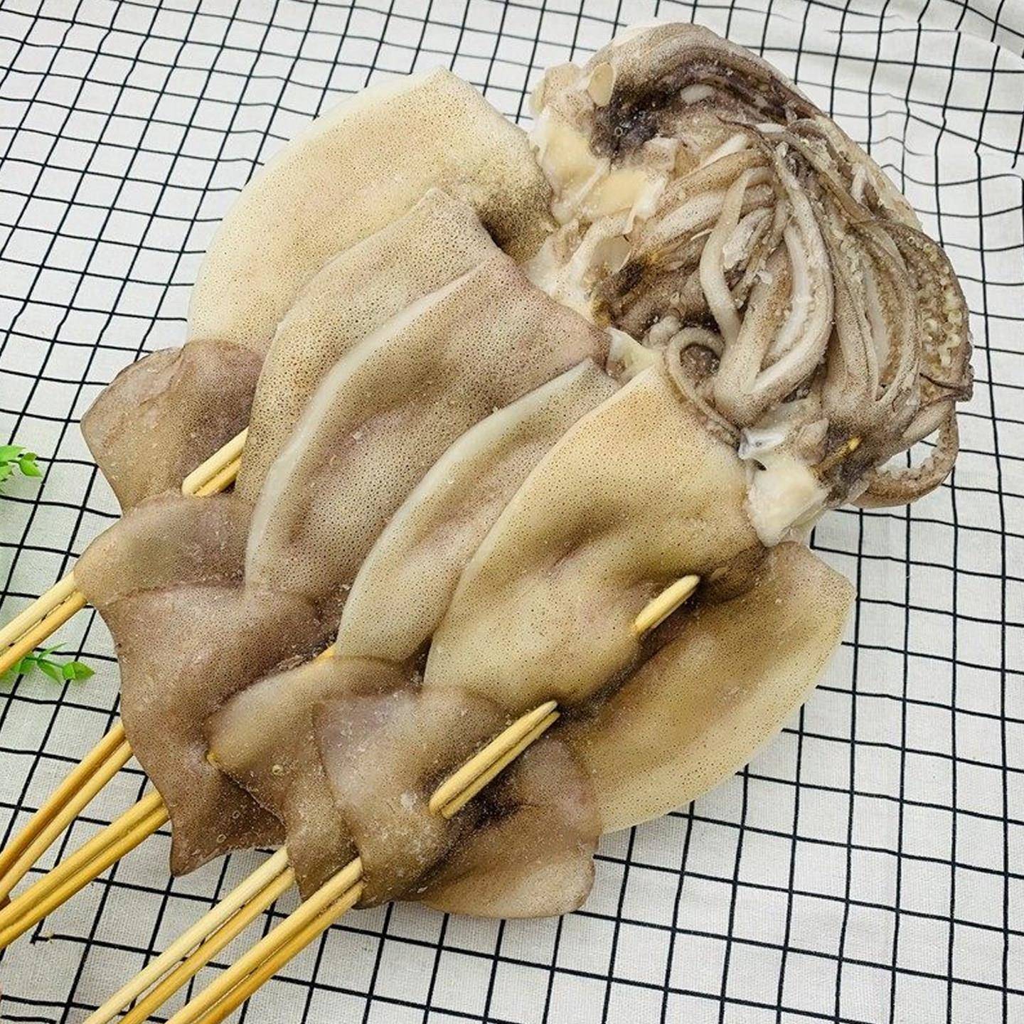 新品150g特大鱿鱼串商用冷冻半成品铁板烧烤食材鱿鱼板鱿鱼须尤鱼