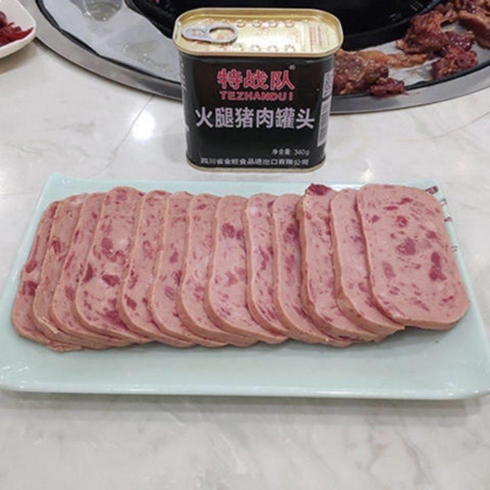 特战队200g午餐肉罐头军绿罐头即食猪肉应急储备涮火锅