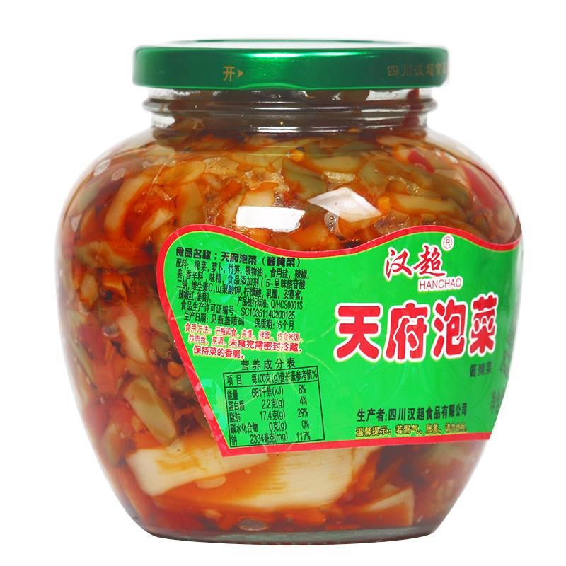 送1瓶汉超天府泡菜516g下饭榨菜眉山特产腌制风味泡菜开味酸菜