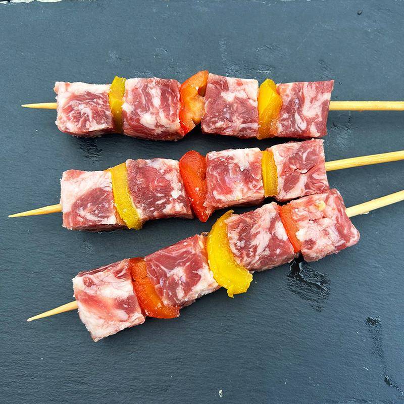 新品新鲜和牛肉串商用整箱冷冻半成品烧烤油炸铁板食材烤肉牛肉粒