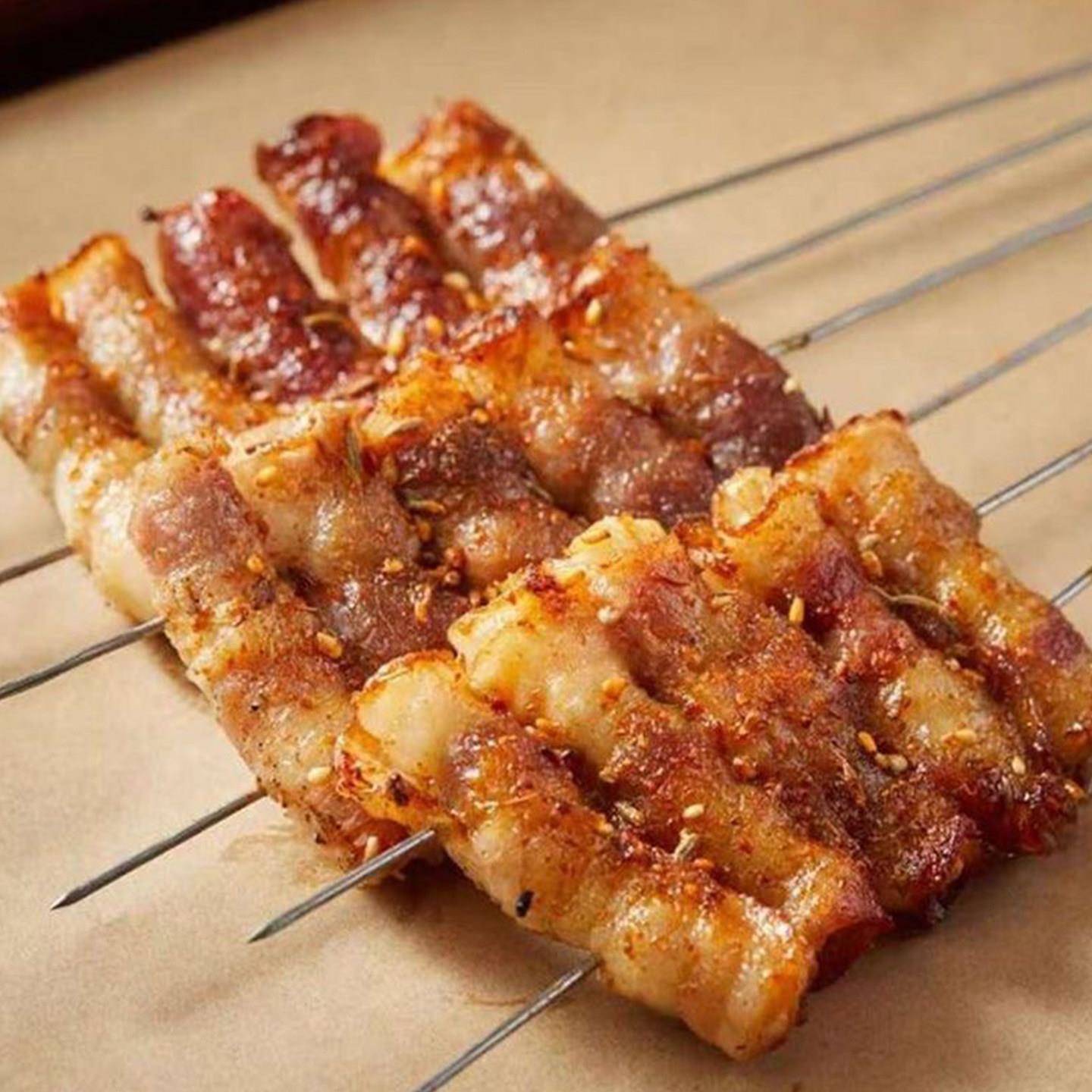 新品铁签五花肉卷酸菜串商用冷冻半成品火锅油炸烧烤食材猪肉串