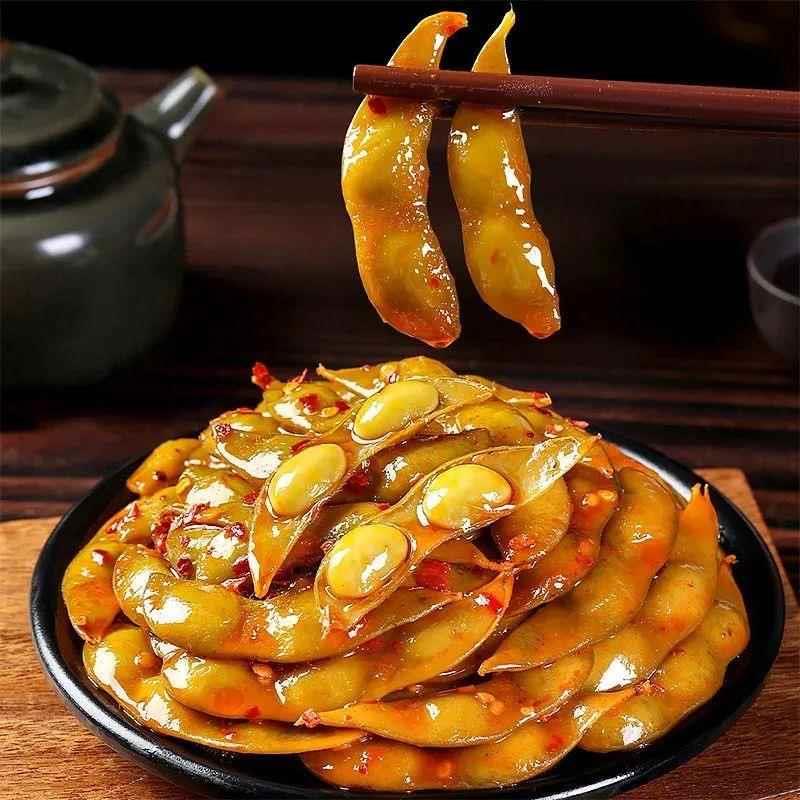 岳州食坊500g香喷喷毛豆独立小包休闲香辣小吃零食下饭菜卤味熟食