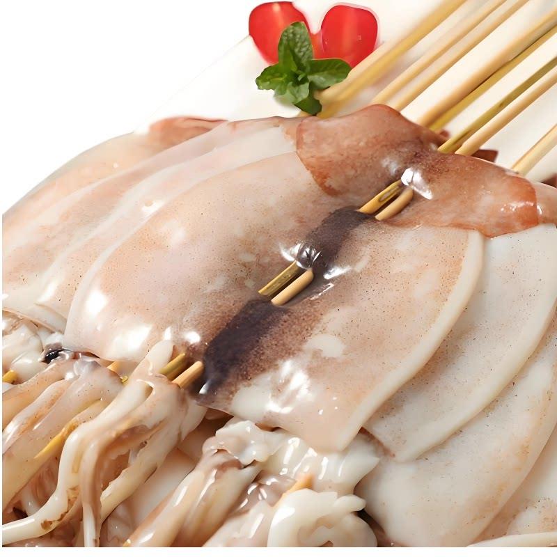 新品鱿福记200g特大鱿鱼串商用整箱冷冻铁板烧烤食材尤鱼须鱿鱼板