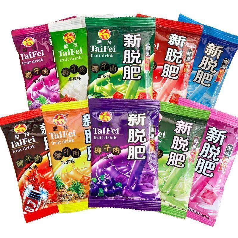 新脱肥盈茂椰果肉果冻多种口味果冻布丁80儿时怀旧零食夏日新脱肥