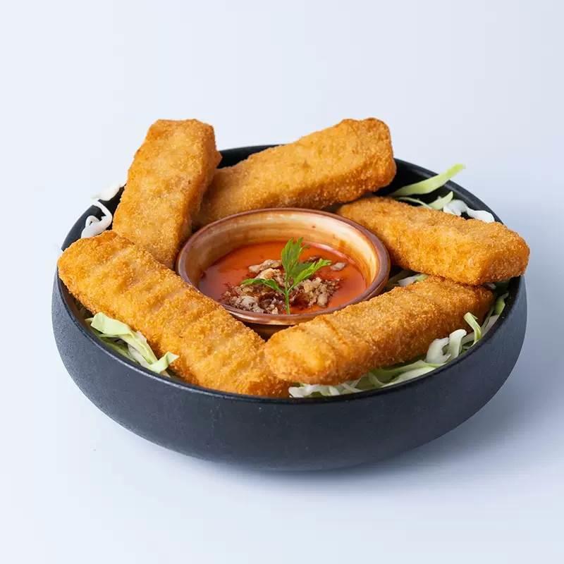 进口Omni人造植物肉纯素食无蛋无五辛0反海鲜新炸鱼条鱼手指200g