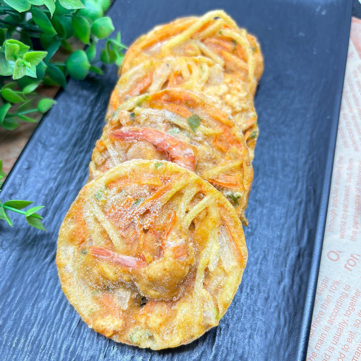 新品银水山米兰虾饼天妇罗手工新鲜蔬菜饼商用油炸小吃速冻半成品