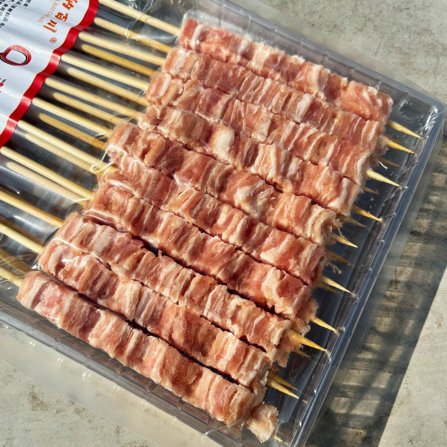 新品Q弹多筋新鲜猪肉筋串商用冷冻半成品油炸户外烧烤食材烤肉串