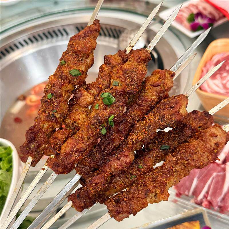 极速钢签脆皮爆汁五花肉串