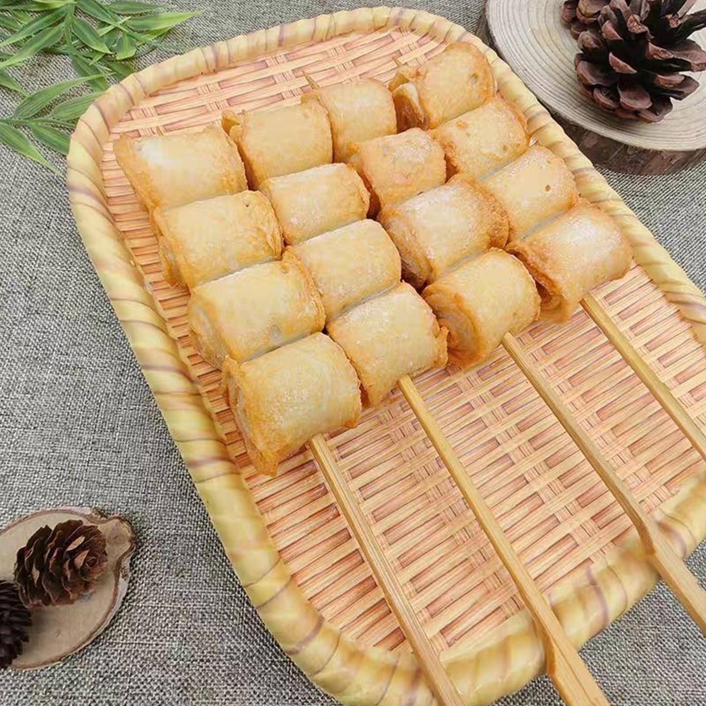 新品虎皮鱼肉卷串商用冷冻麻辣烫关东煮火锅丸子烧鸟油炸烧烤食材