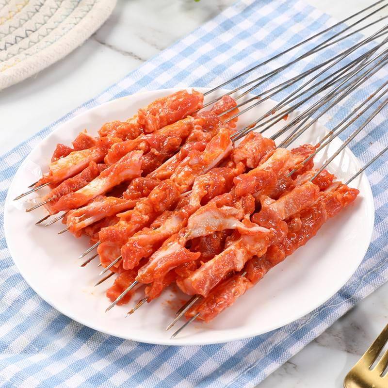 新品地道烧烤猪脆骨串铁签30串油炸猪肉串半成品冷冻食材猪月牙骨