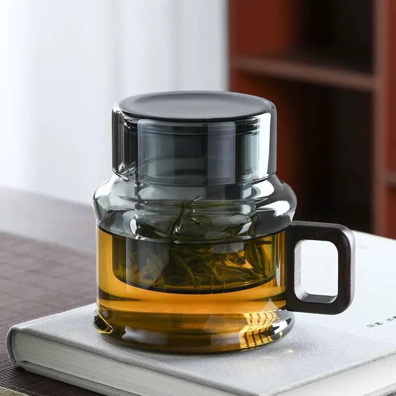 茶水分离茶杯家用玻璃杯迷你墩墩壶办公室花茶杯S恒温加热茶咖啡