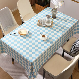 2024新年格子桌布红色防水防油免洗氛围感台布长方形茶几餐桌垫