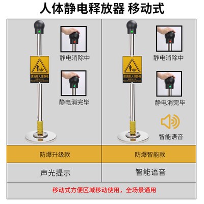 人体静电释d放器防爆释放桩工业加油站报警装置柱子静电器