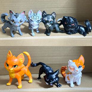 猫武士周边正版散货 猫武士 动漫周边 猫武士 灰条 亮心 长鞭模型